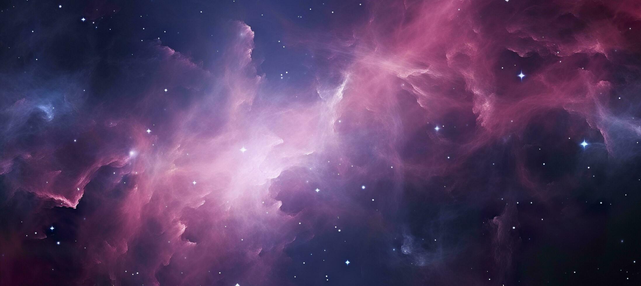 ai genererad galax textur med stjärnor och skön nebulosa i de bakgrund, rosa och grå. ai genererad foto