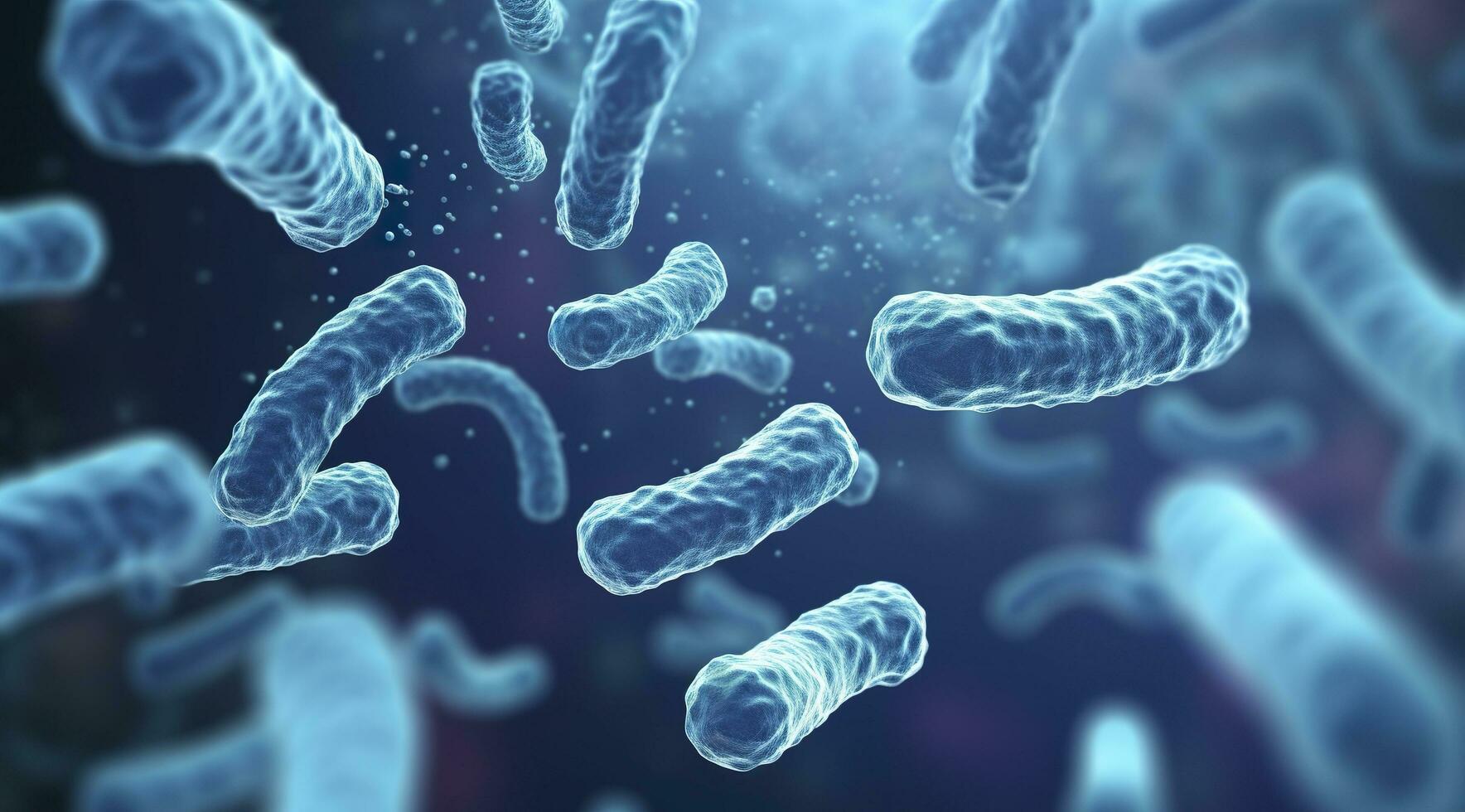 ai genererad legionella pneumophila bakterie. medicinsk 3d illustration. ai genererad foto