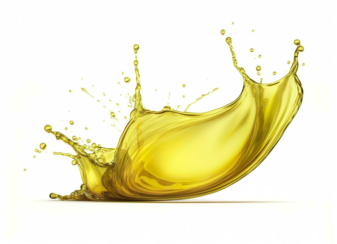 ai genererad oliv eller motor olja stänk, kosmetisk serum flytande isolerat på vit bakgrund. generativ ai foto