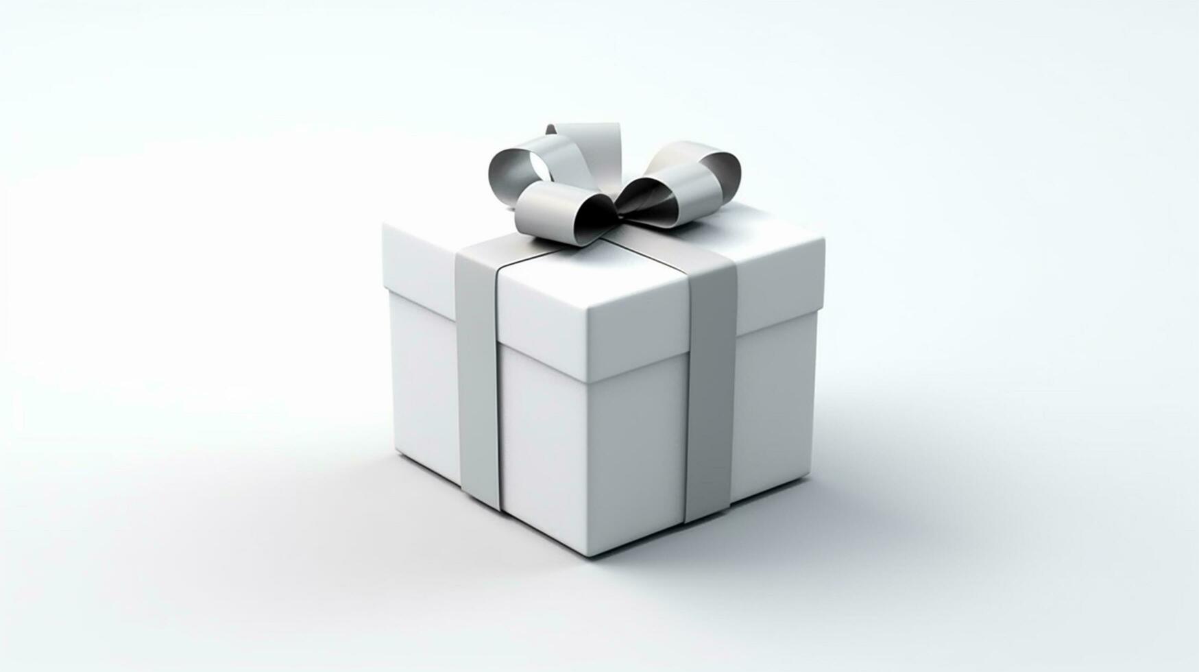 ai genererad festlig 3d illustration av gåva låda design, isolerat på en rena vit bakgrund foto