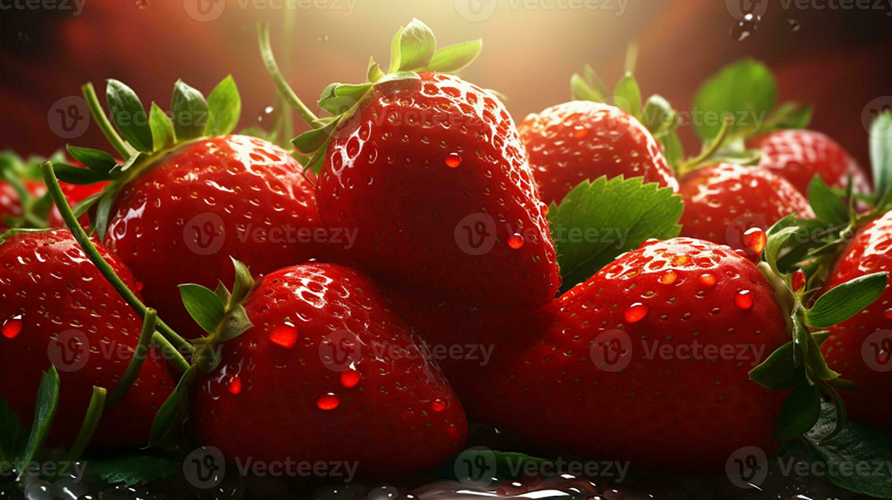 ai genererad jordgubbar är visad i en stänga upp foto