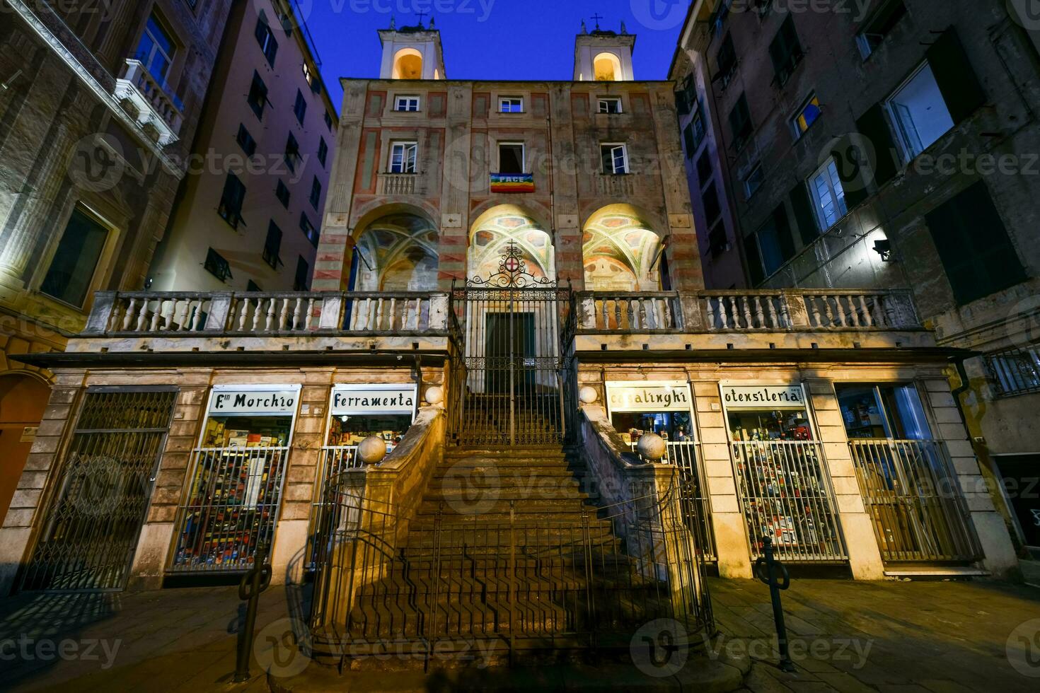 st. Peter i banchi fyrkant - genua, Italien foto