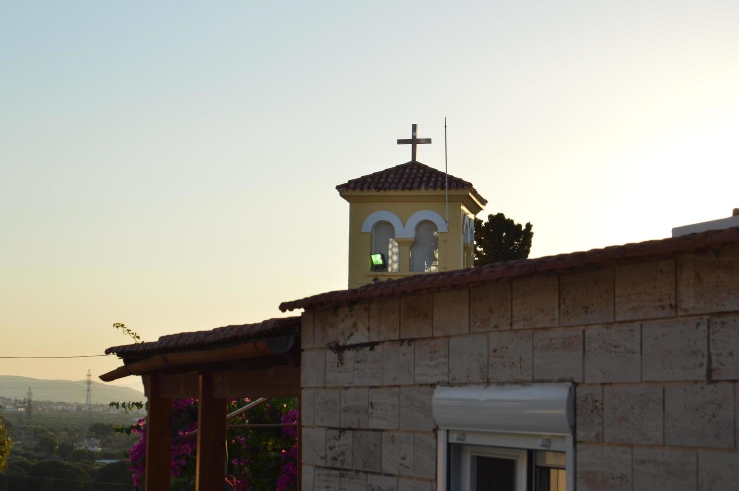 traditionell arkitektur av byn theologos på ön Rhodos i Grekland foto