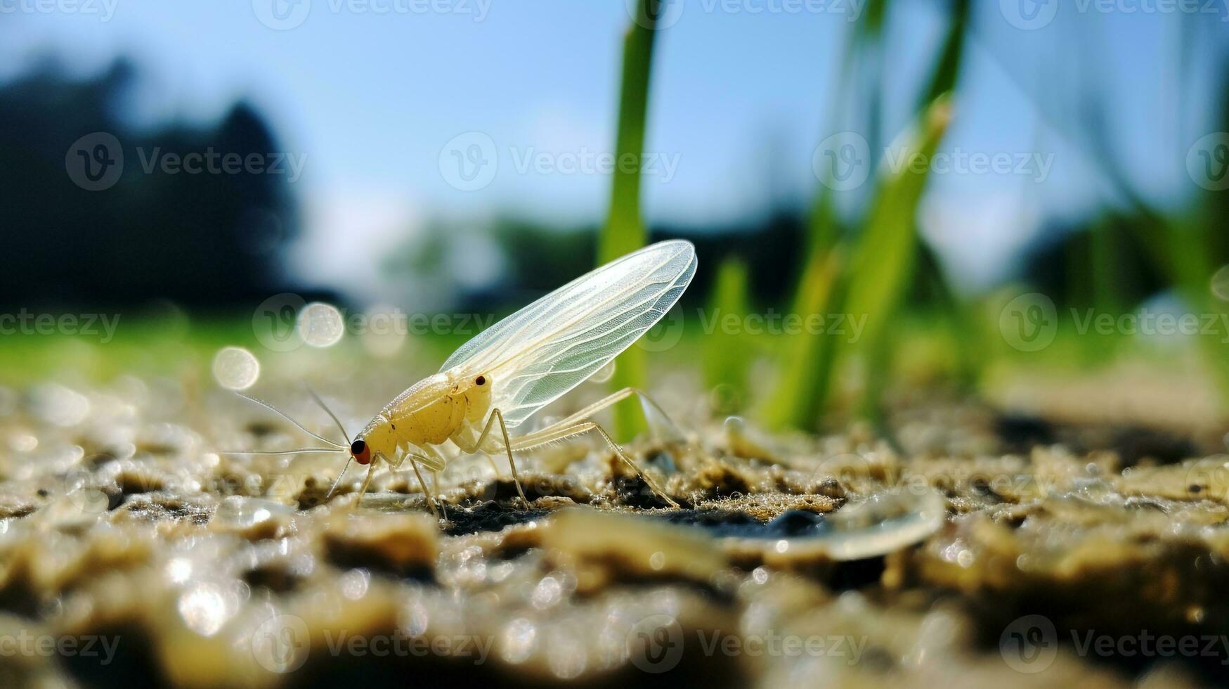 ai genererad Foto av vitfluga på en jord. generativ ai