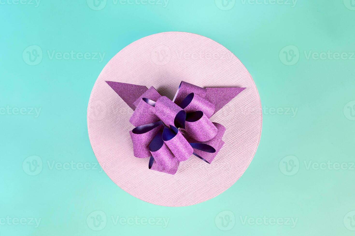 runda gåva låda med rosett, topp se foto