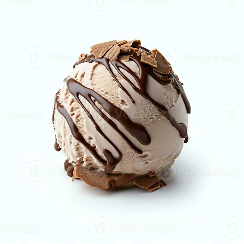 ai genererad choklad is grädde boll verklig Foto fotorealistisk