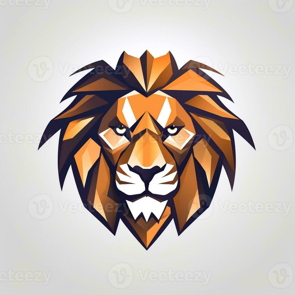 ai genererad fint lejon huvud logotyp. generativ ai foto