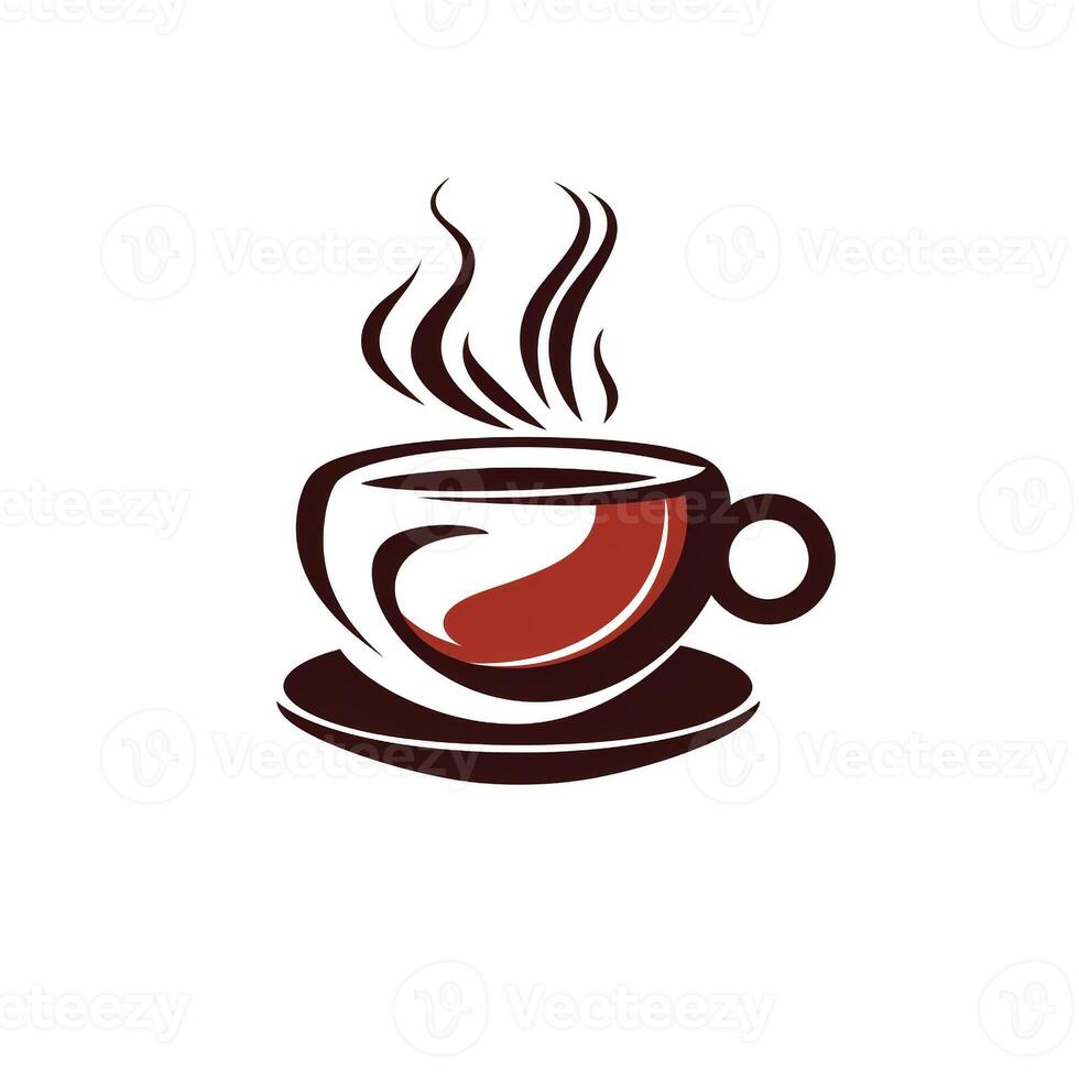 ai genererad emblem logotyp av en kaffekopp. generativ ai foto