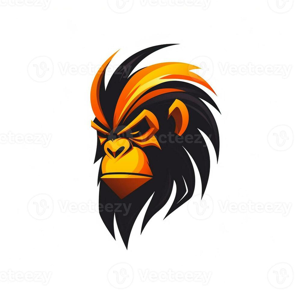 ai genererad abstrakt logotyp av en gorilla huvud. generativ ai foto