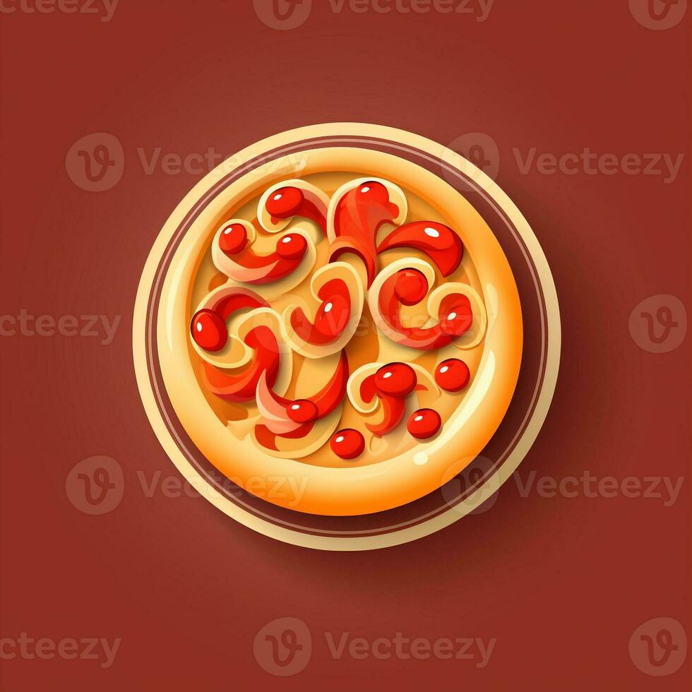 ai genererad 3d logotyp av en pizza. generativ ai foto