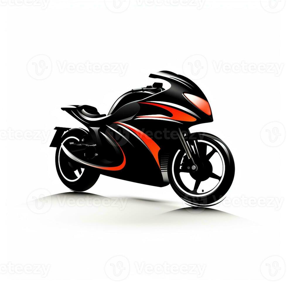 ai genererad 3d logotyp av en motorcykel. generativ ai foto