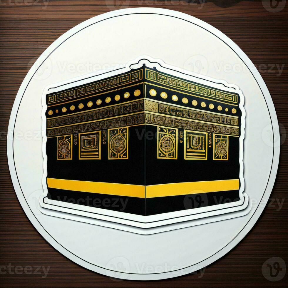 ai genererad islamic helig plats av kaaba. generativ ai foto