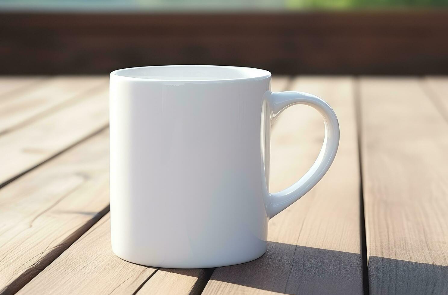 ai genererad kaffe råna med en vit råna på en tabell foto