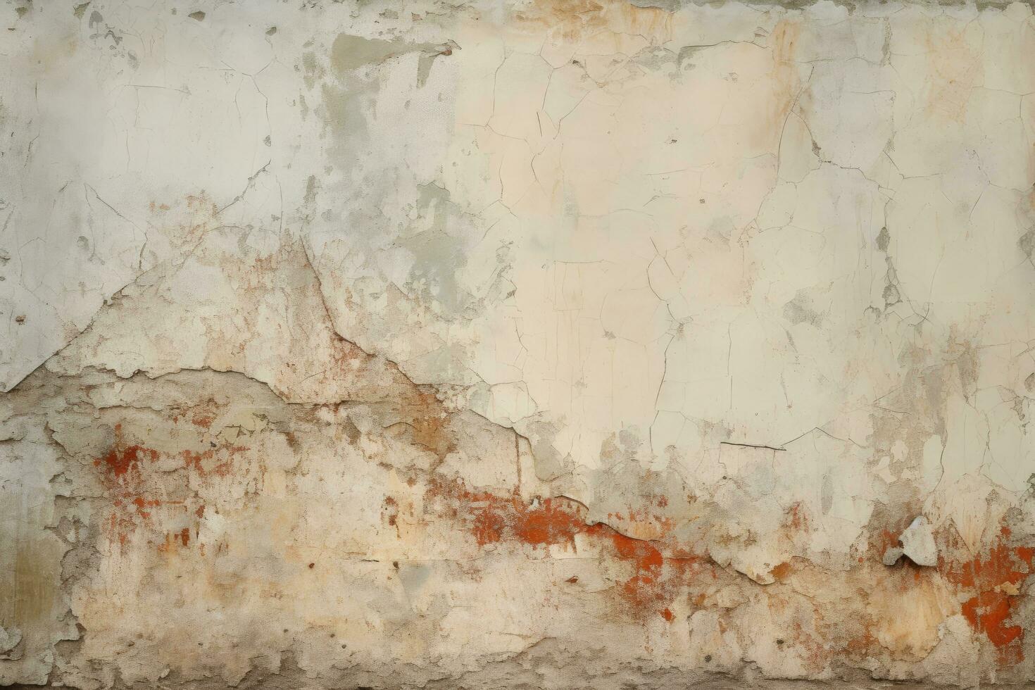 ai genererad gammal grunge vägg bakgrund textur, gammal vägg med grov knäckt måla, gammal fresk textur bakgrund, ai genererad foto