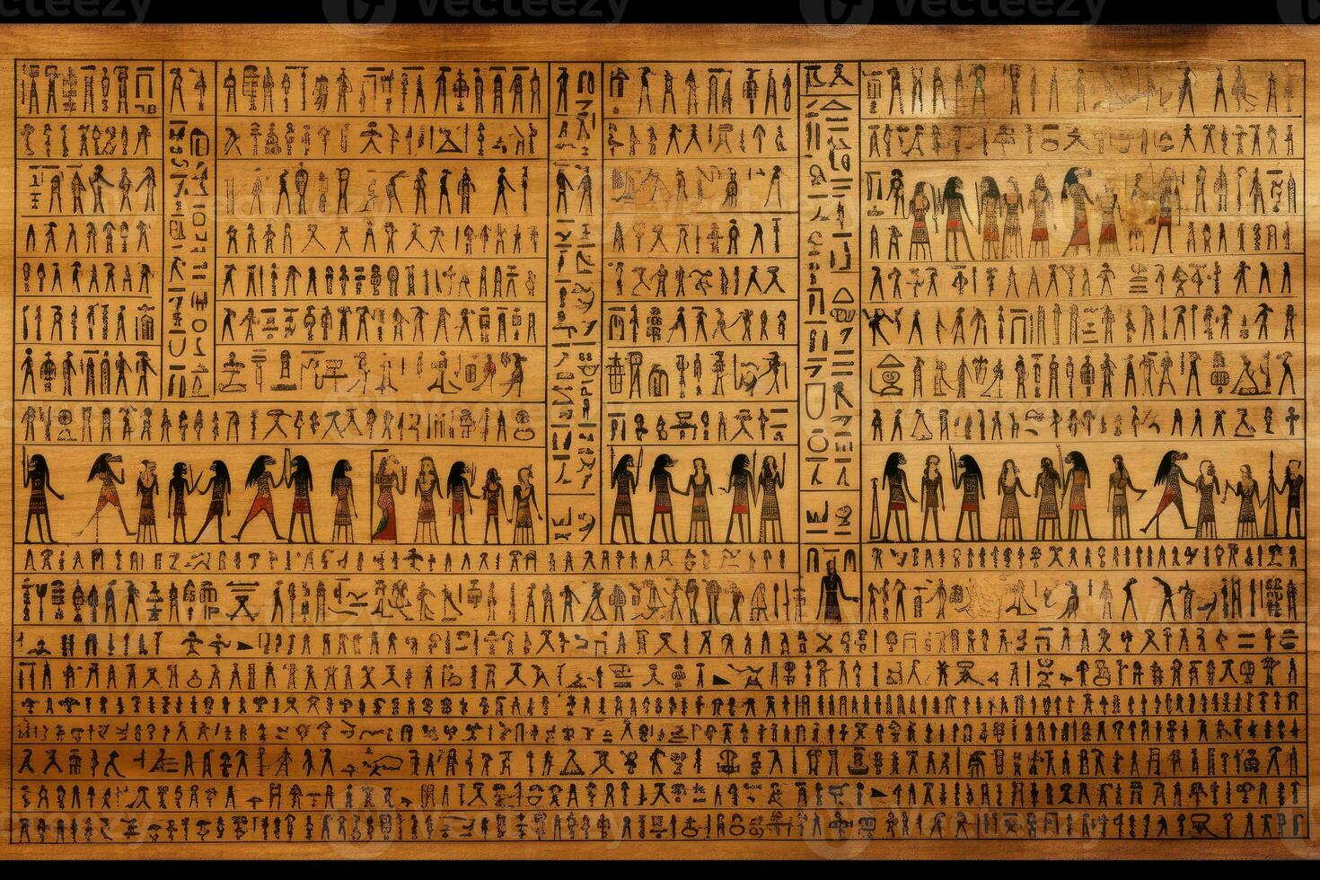 ai genererad gammal egyptisk papyrus textur bakgrund, historisk och delikat papyrus rullar, årgång och hieroglyf bakgrund foto