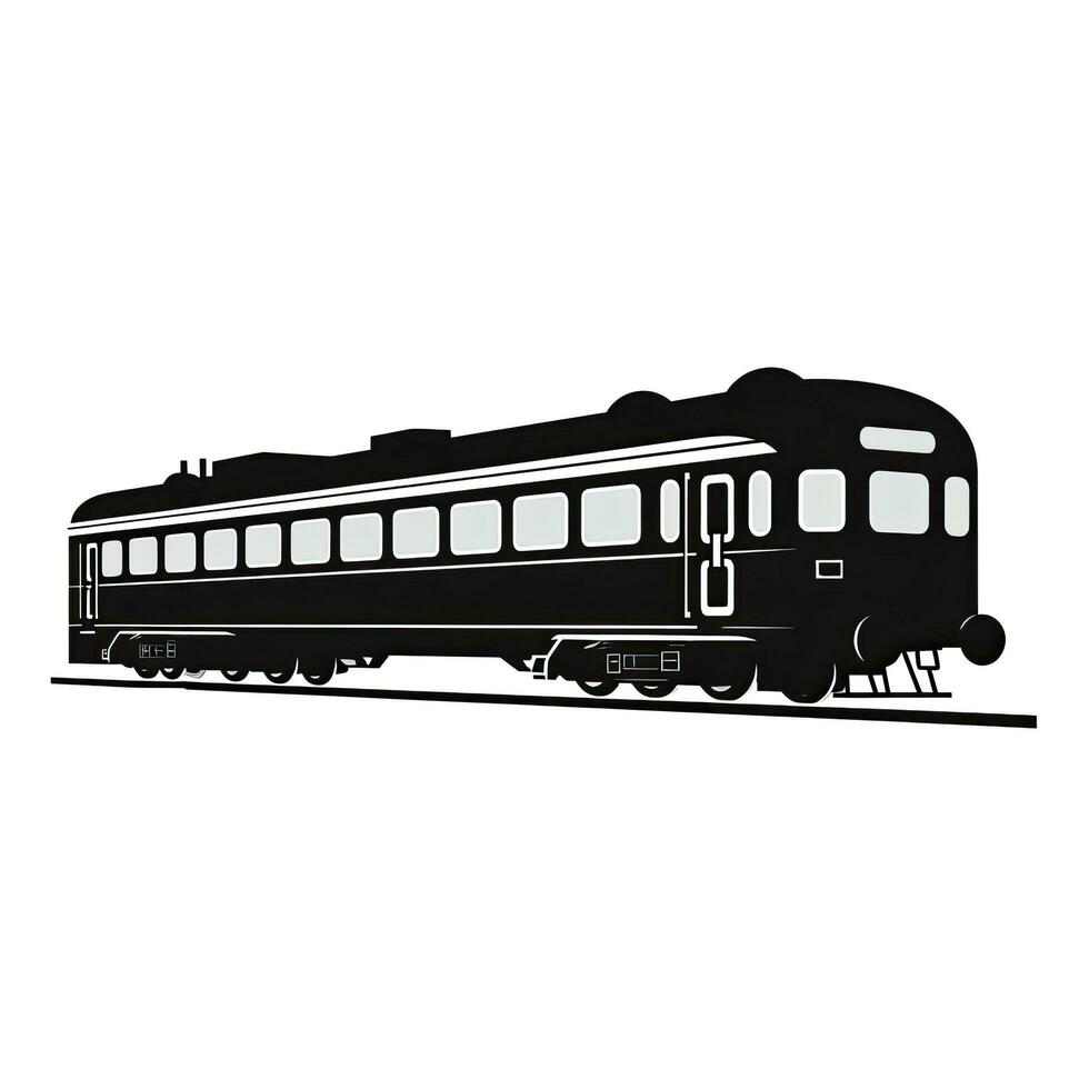 ai genererad årgång tåg logotyp isolerat på vit foto