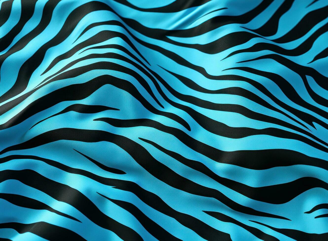 ai genererad de bild visar blå, svart, och vit zebra Ränder på en blå tyg, foto