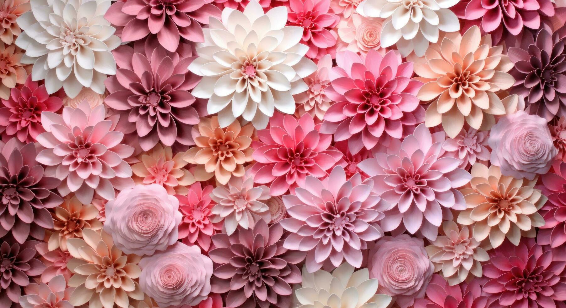 ai genererad stor siffra av rosa blommor foto