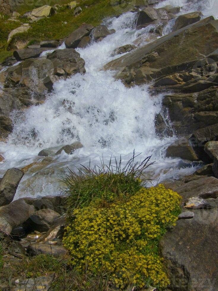 en vattenfall i de bergen foto