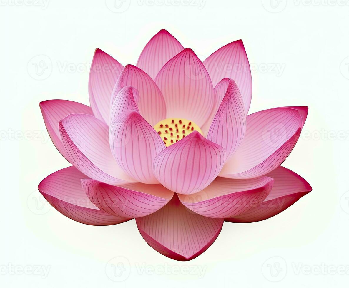 ai genererad lotus blomma på vit bakgrund. ai genererad foto
