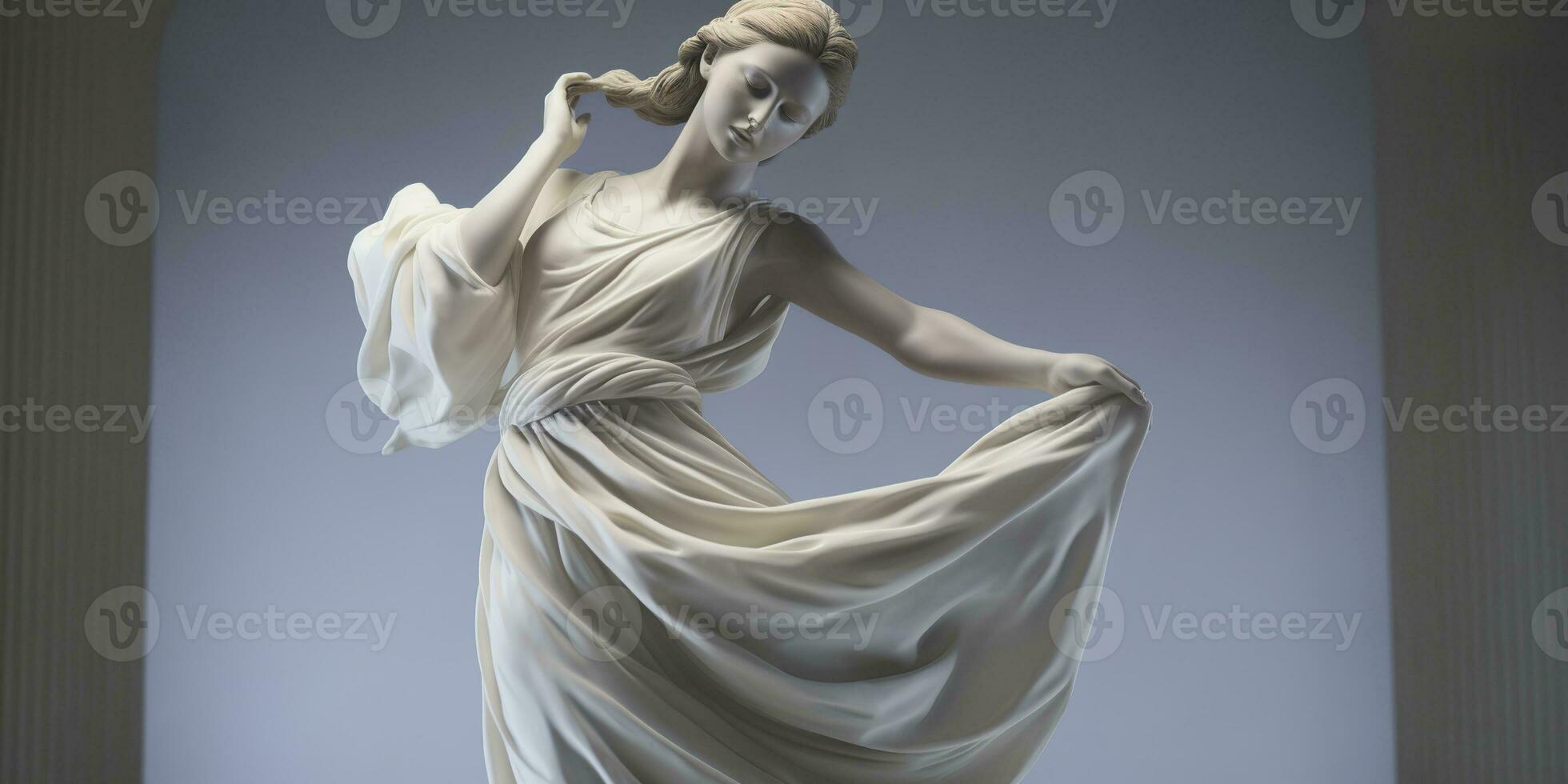ai genererad marmor staty av en ballerina. generativ ai foto