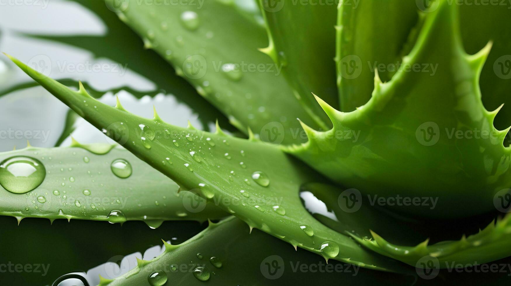 ai genererad visualisera de presentation av de växt aloe vera. generativ ai foto