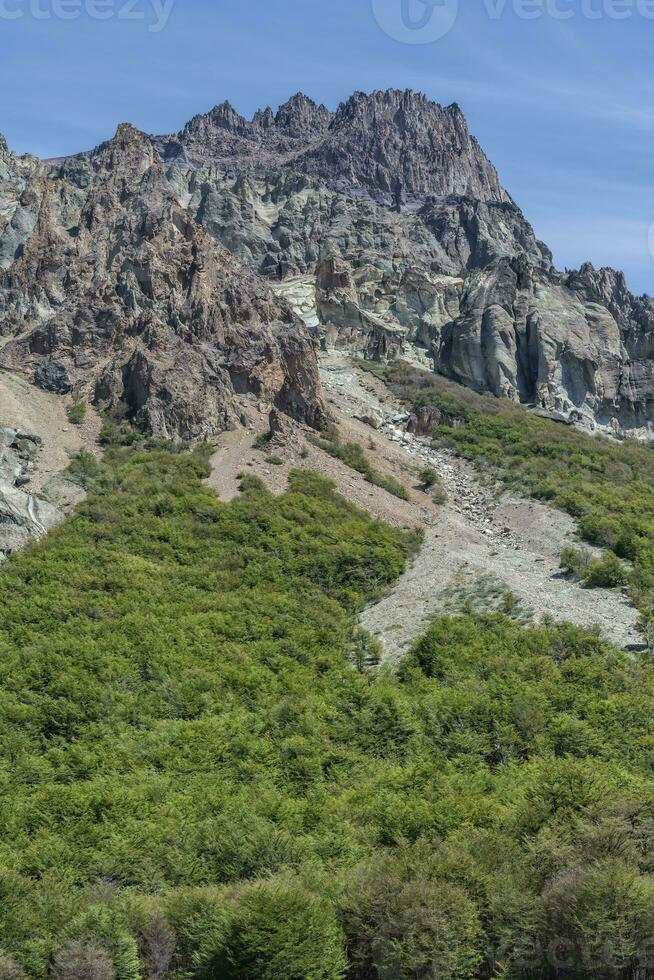 berg topp längs de pan-amerikansk motorväg, aysen område, patagonien, chile foto