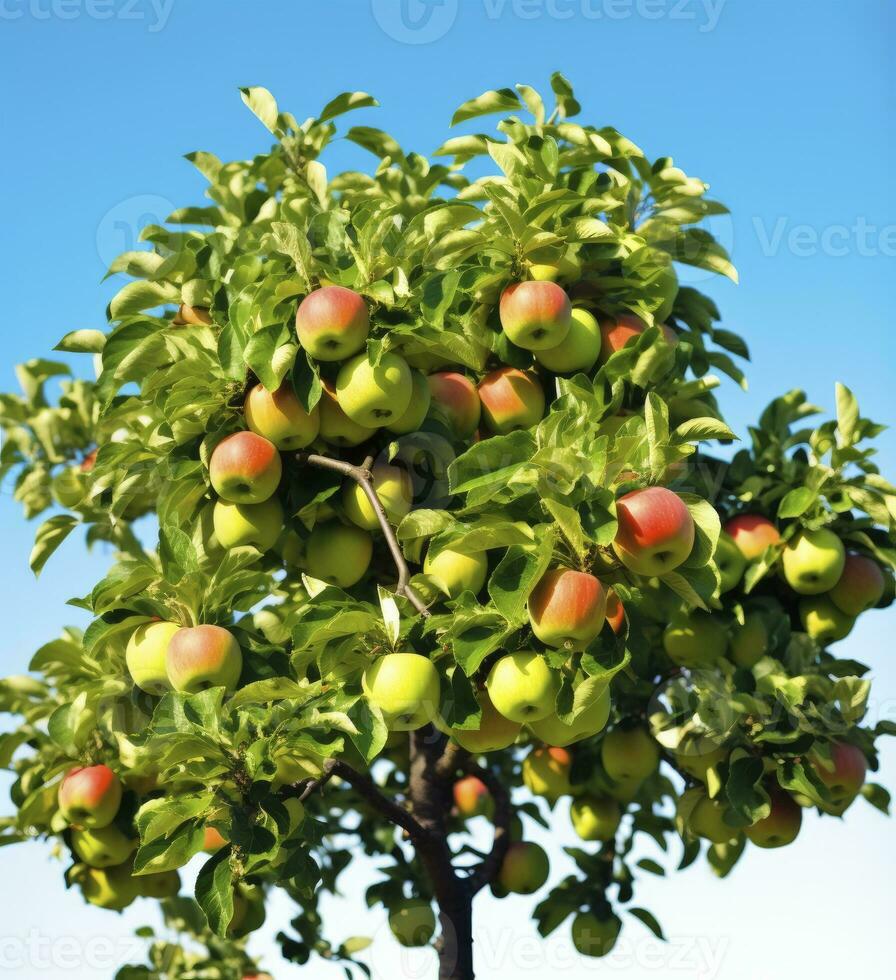 ai genererad en skön grön äpple träd. ai genererad foto