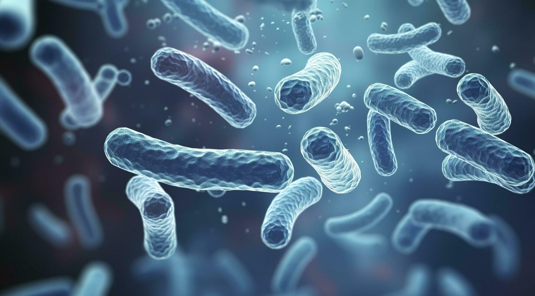 ai genererad legionella pneumophila bakterie. medicinsk 3d illustration. ai genererad foto