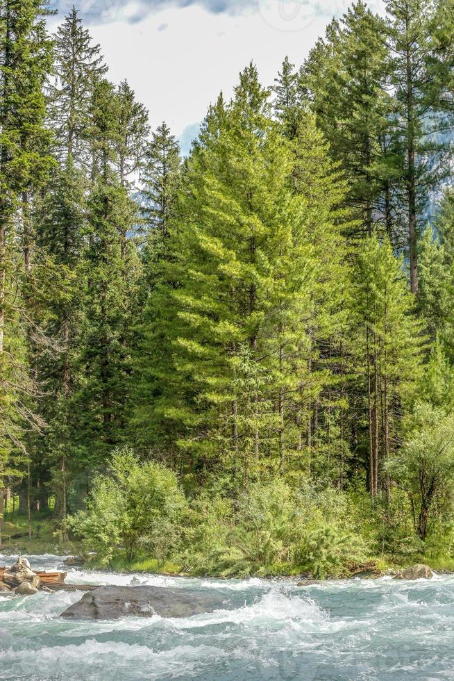 floden i Kumrat dalen vackert landskap utsikt över bergen foto