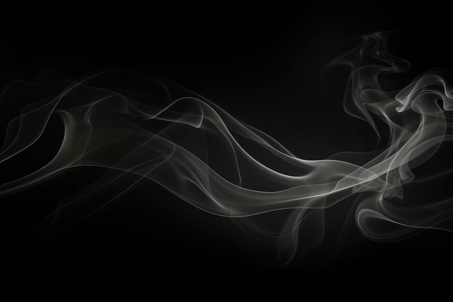 ai genererad abstrakt rök rör sig på en svart bakgrund. design element. abstrakt textur, suddig rök på svart bakgrund realistisk rök på golv för täcka över annorlunda projekt design foto