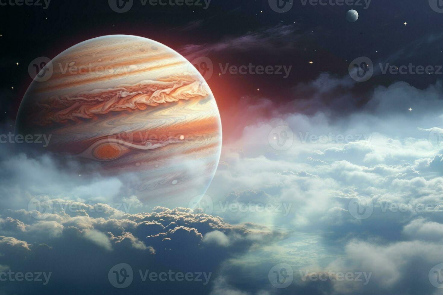 ai genererad slående Jupiter planet moln. generera ai foto