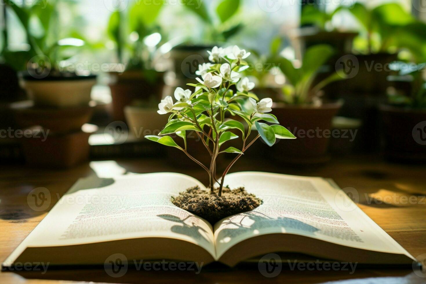 ai genererad från växt till sida hållbar papper produktion för crafting läroböcker och främja eco medveten praxis ai genererad foto