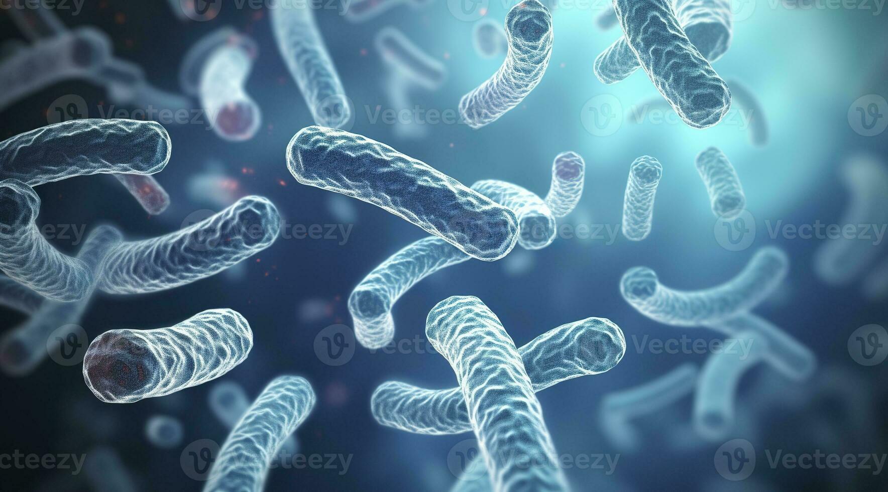 ai genererad legionella pneumophila bakterie. medicinsk 3d illustration. ai genererad foto