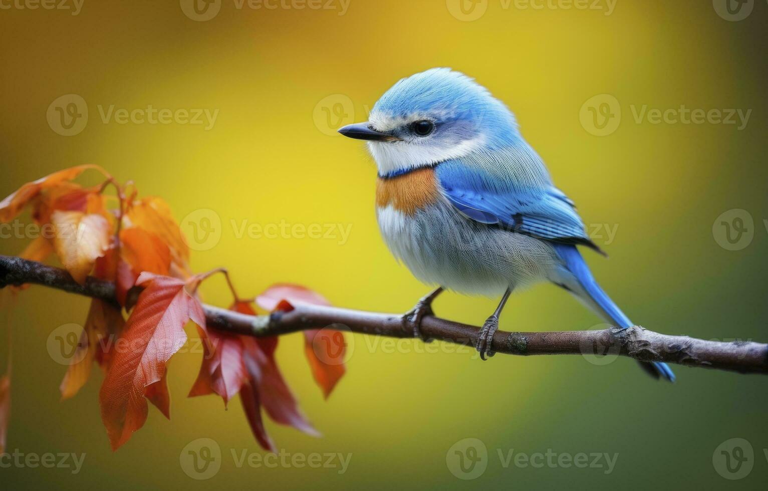 ai genererad söt liten fågel med en natur bakgrund. ai genererad. foto