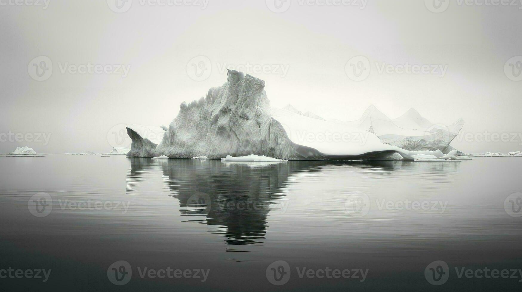 ai genererad is toppade isberg landskap foto