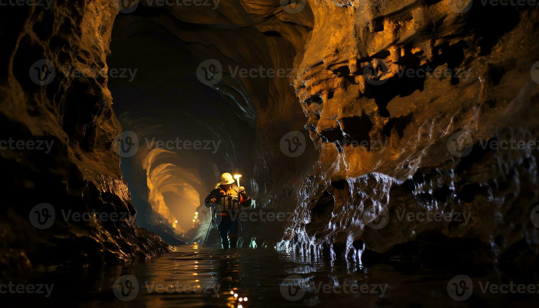 ai genererad avslöjande mysterier i de djup av grottforskning foto