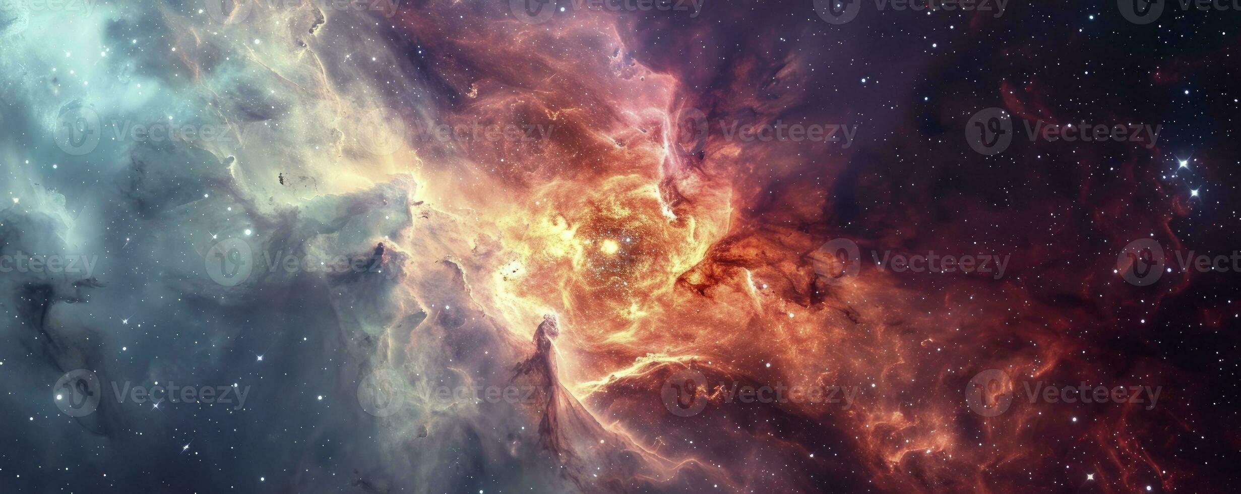 ai genererad färgrik Plats galax moln nebulosa. stary natt kosmos. universum vetenskap astronomi. supern bakgrund tapet. foto