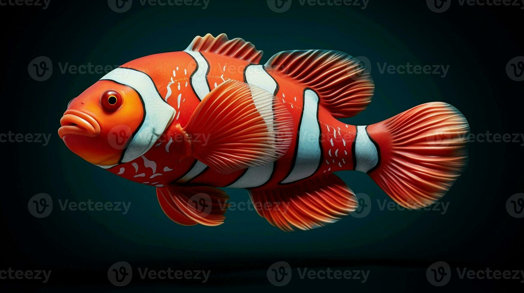 ai genererad natur rödbrun clown fisk fotografi foto