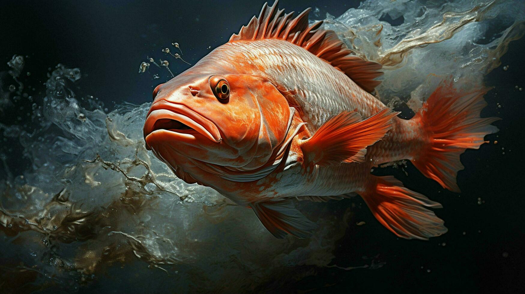 ai genererad natur röd fisk fotografi foto