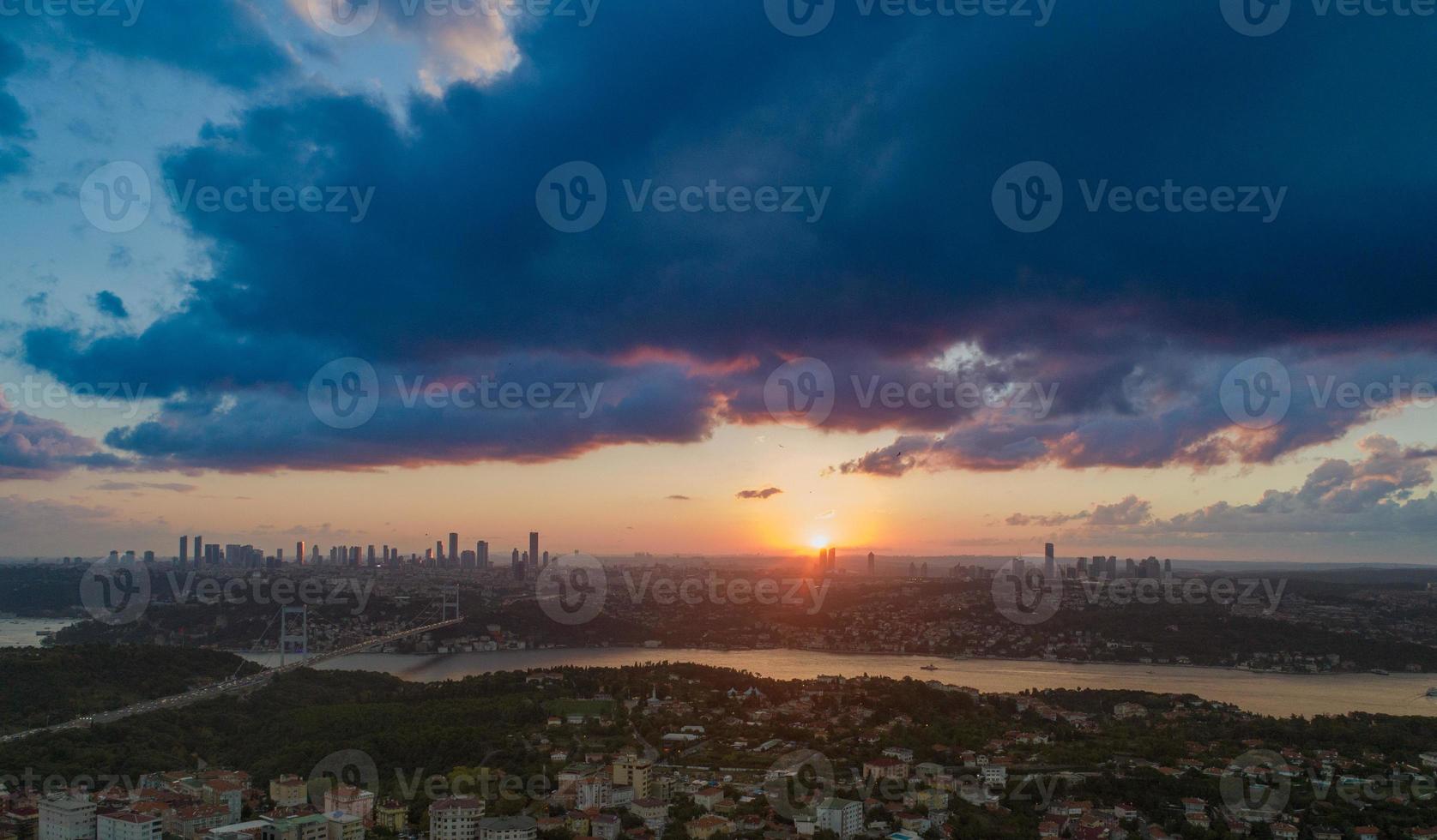 solnedgång istanbul bosphorus panorama foto