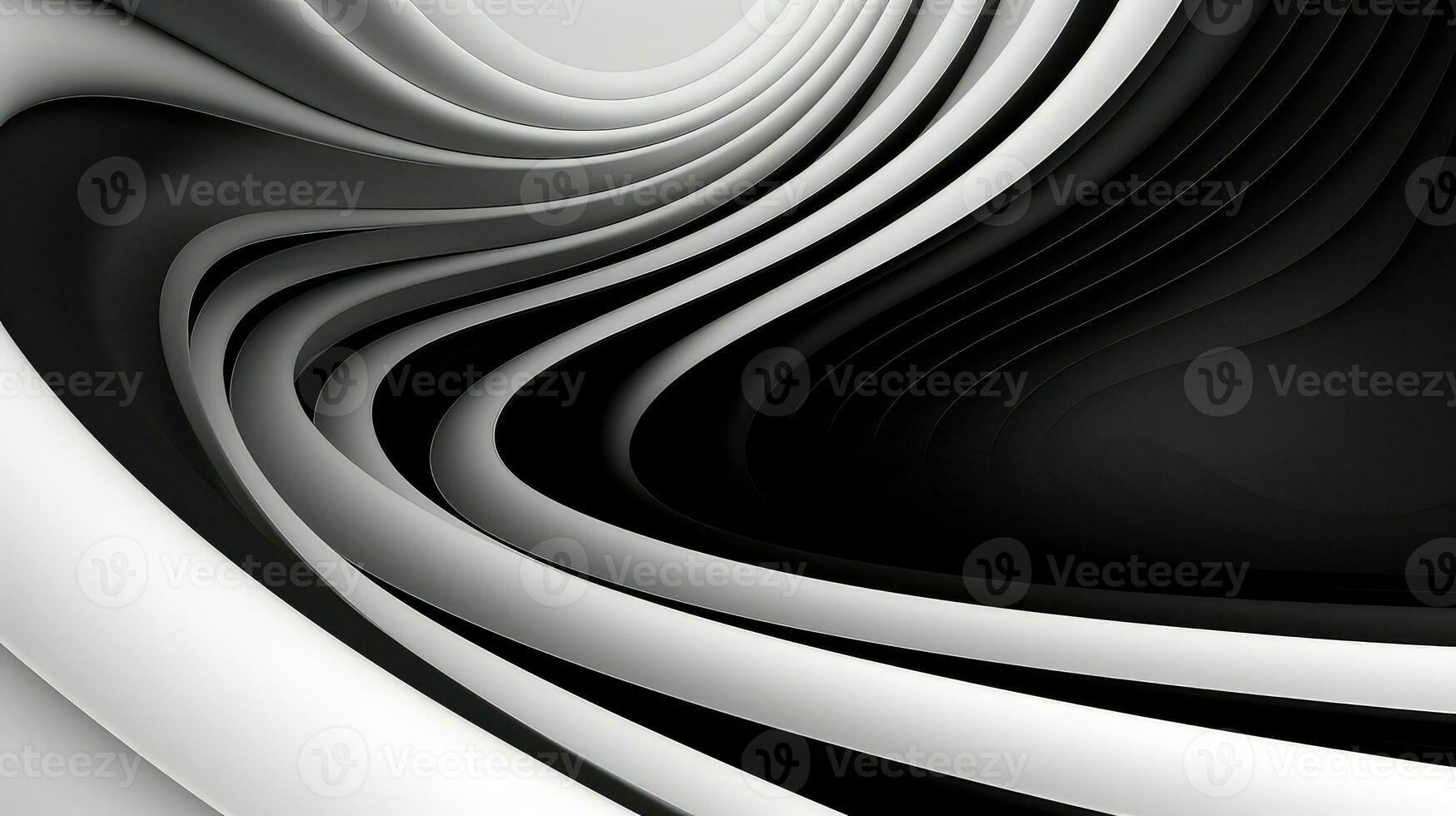ai genererad abstrakt vågig bakgrund i svart och vit färger foto