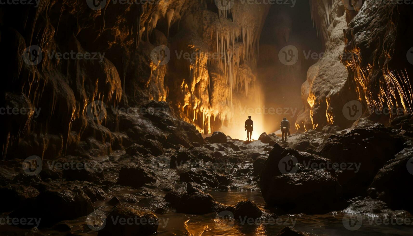 ai genererad avslöjande mysterier i de djup av grottforskning foto