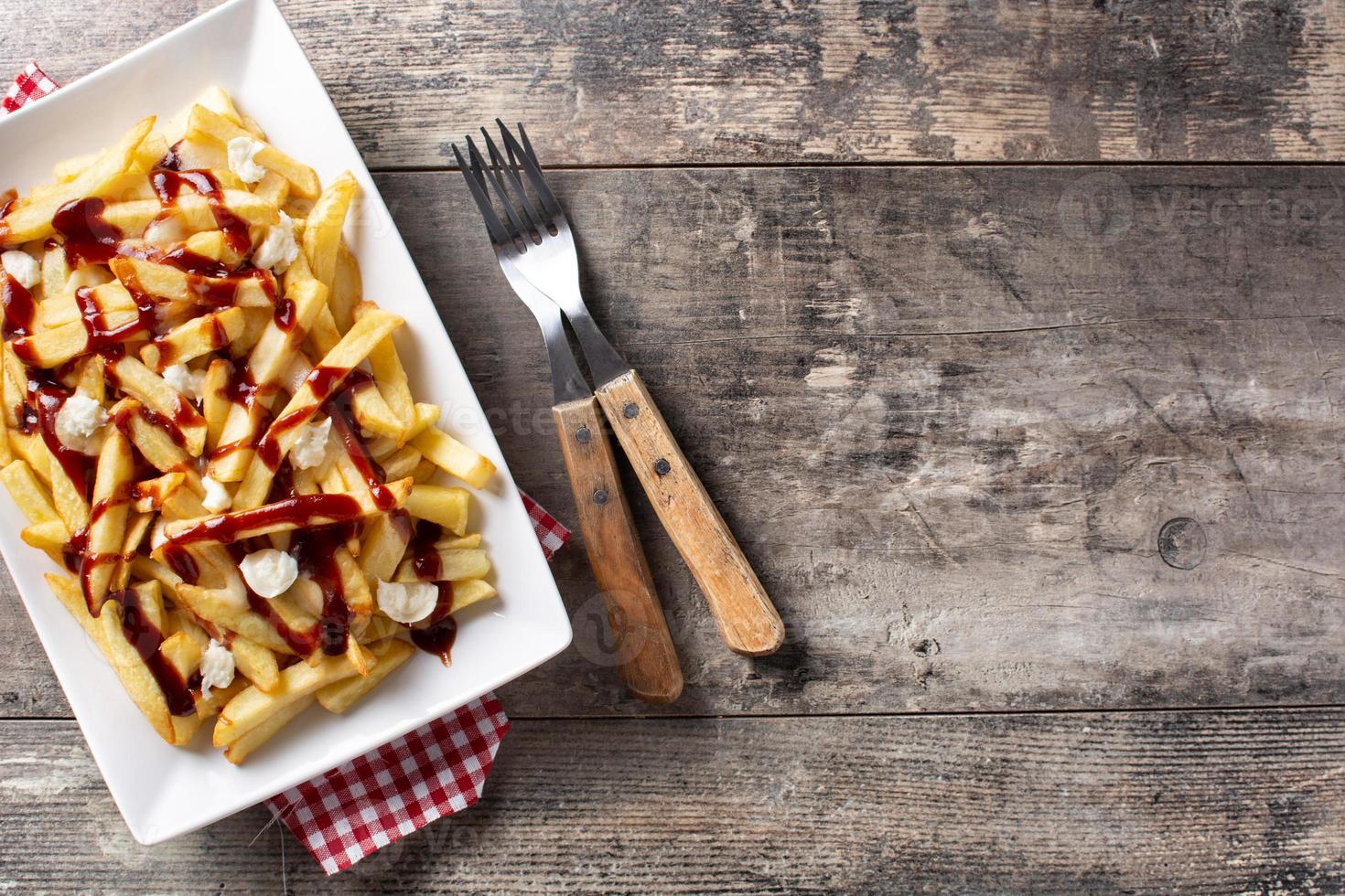 traditionell kanadensisk poutine foto