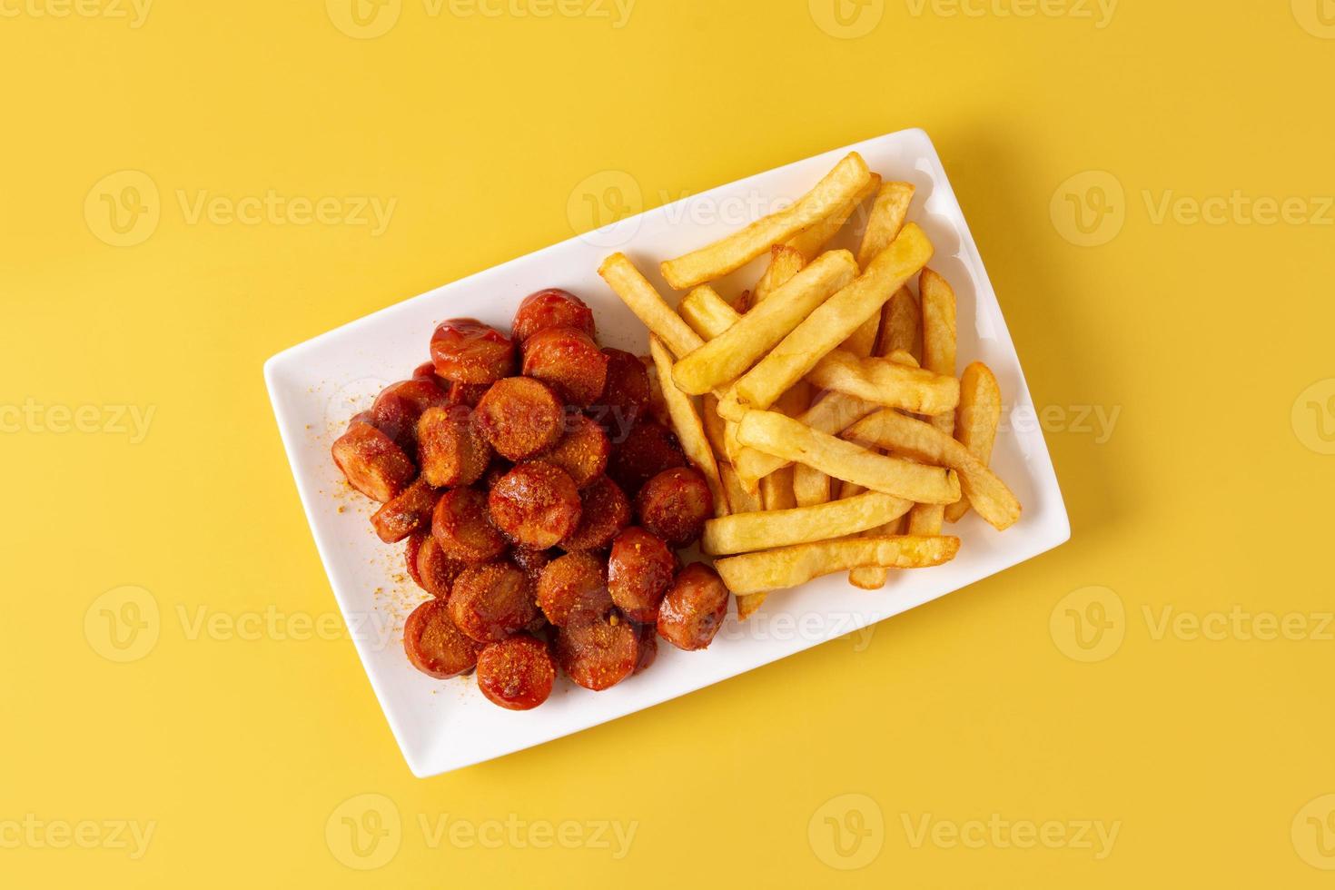 traditionell tysk currywurst foto