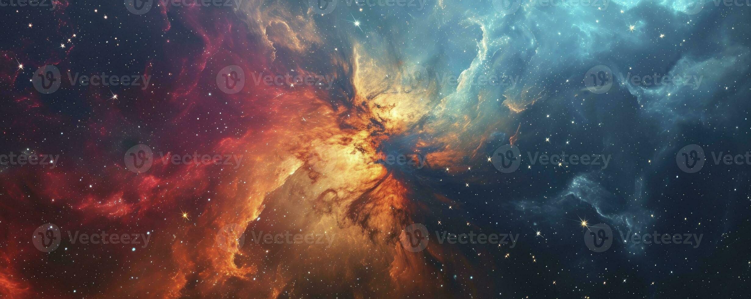 ai genererad färgrik Plats galax moln nebulosa. stary natt kosmos. universum vetenskap astronomi. supern bakgrund tapet. foto