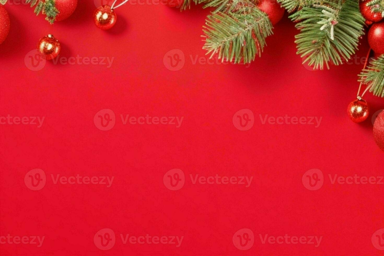 ai genererad röd bakgrund. glad jul och ny år baner med kopia Plats. proffs Foto
