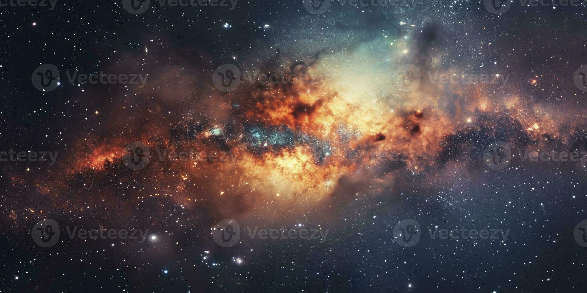 ai genererad natt himmel universum fylld med stjärnor, nebulosa och galax. foto