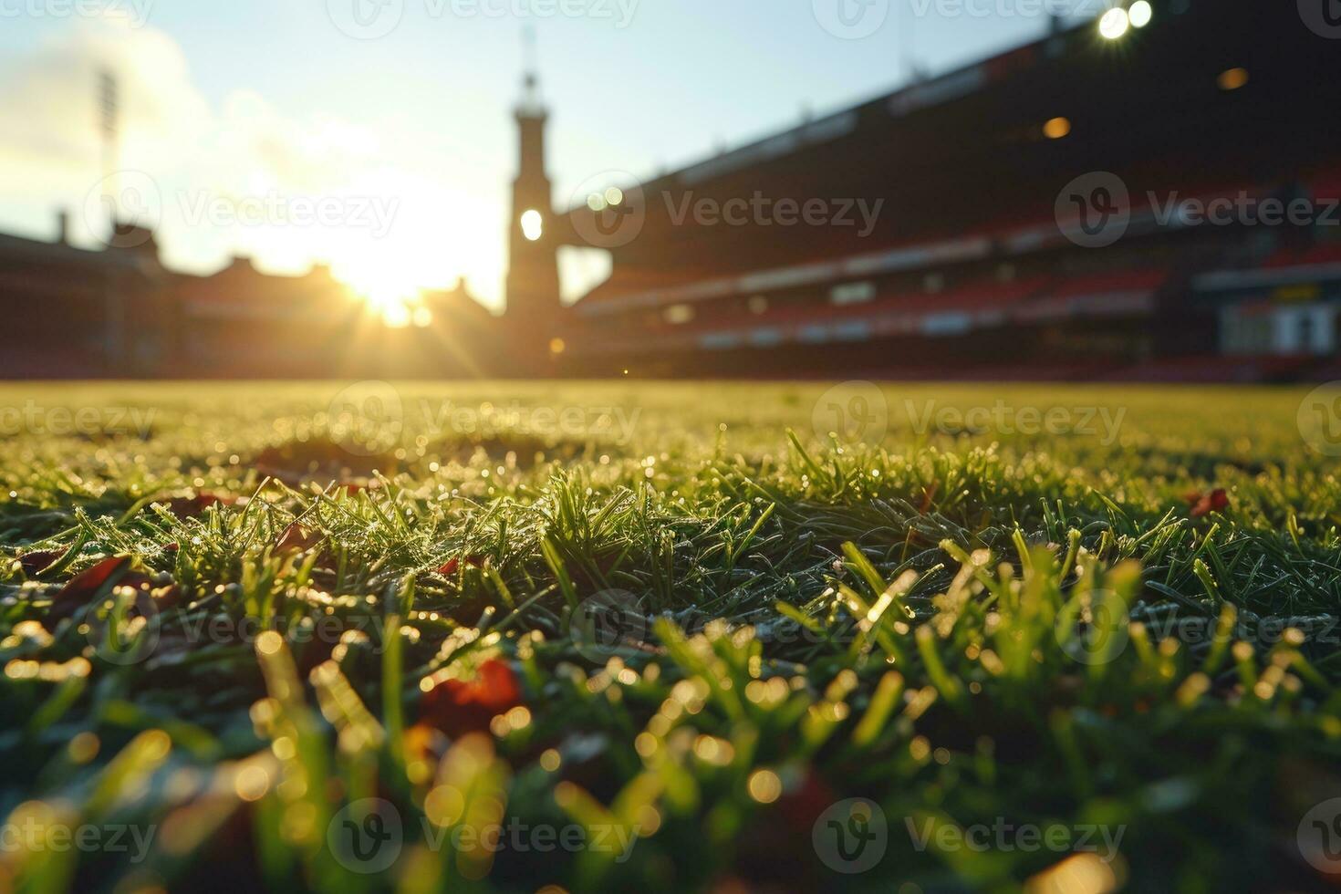 ai genererad frodig grön gräsmatta på fotboll fotboll sporter stadion professionell fotografi foto