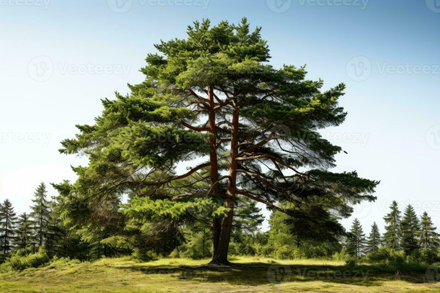 ai genererad tall träd växa stor och frodig professionell fotografi foto